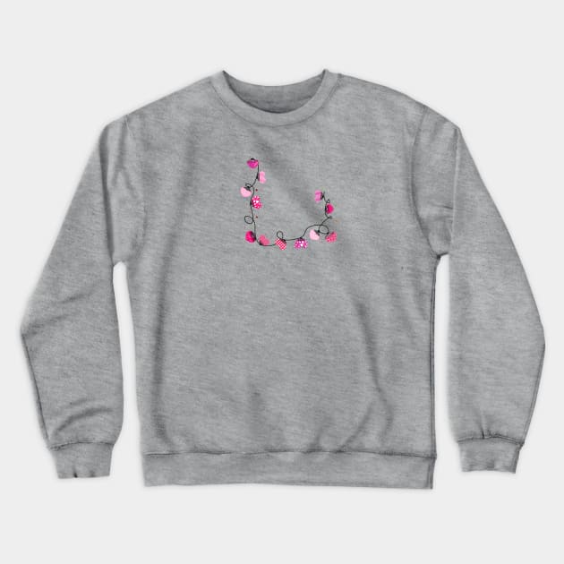 Pink hearts valentine's day doodle hearts Crewneck Sweatshirt by GULSENGUNEL